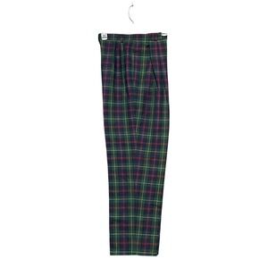 JH Collectibles Tartan Plaid‎ Wool Pants Women's 8 PETITE High Waist Pleated